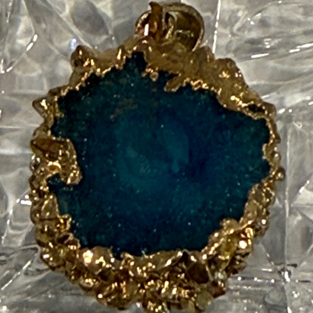 🆕 Natural Solar Quartz Druzy Pendant – Gold-Plated Edge on 925 Sterling Silver - Picture 8 of 10